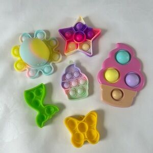 Fidget Popits Pop It toys 6 piece bundle